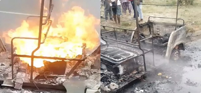 بہار کے مظفر پور میں چلتی ای۔ رکشہ میںلگی آگ، ایک کی موت، ایک کی حالت نازک